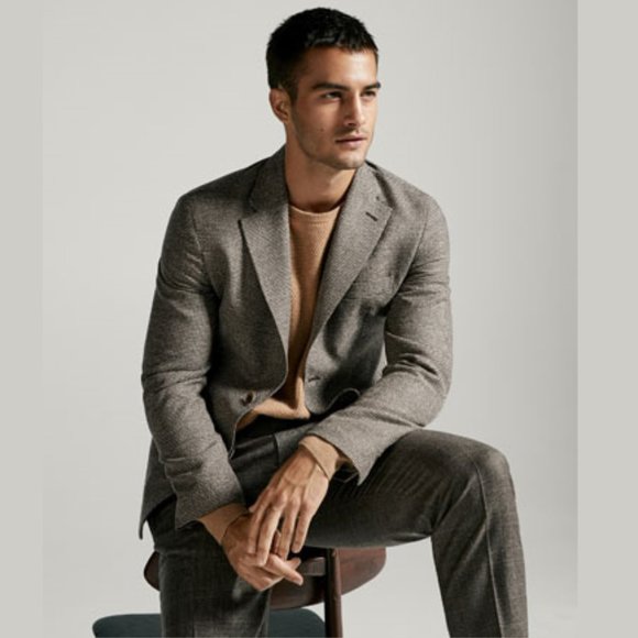 Massimo Dutti Other - MASSIMO DUTTI Slim Fit Houndstooth Wool Blazer